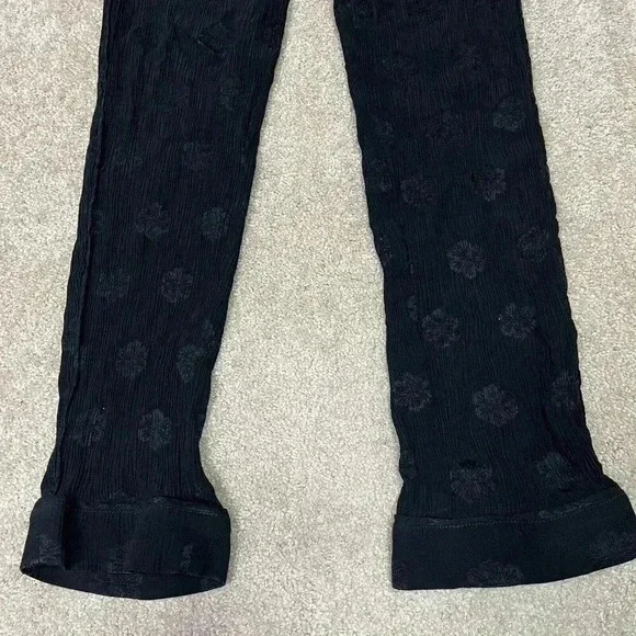 Madewell Pants Black Floral Women's Size Small Elastic Waist - Picture 8 of 10